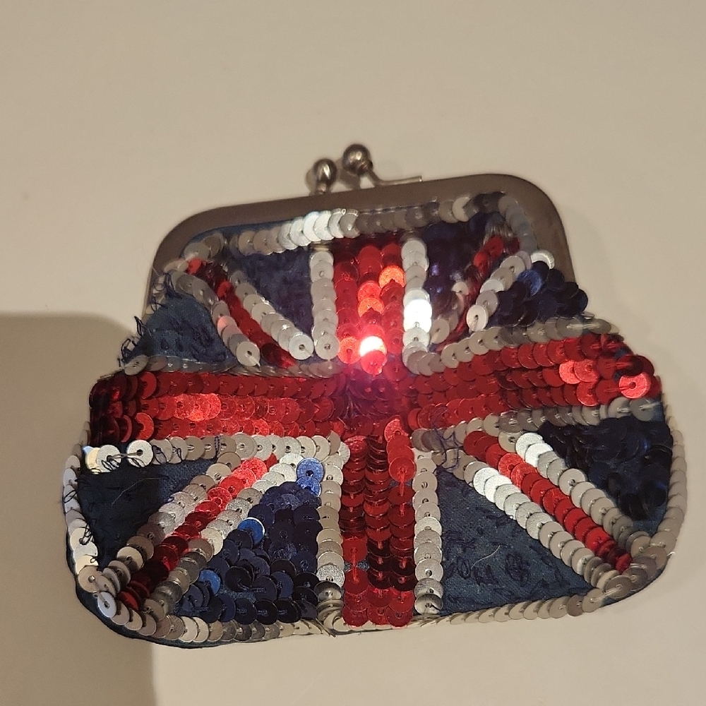 Union Jack Sequin Clutch